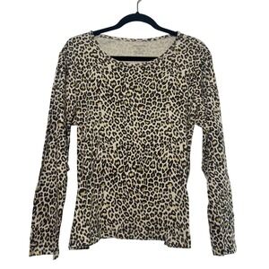 White Stag Womens Leopard Print Long Sleeve Top Shirt Top Size XXL